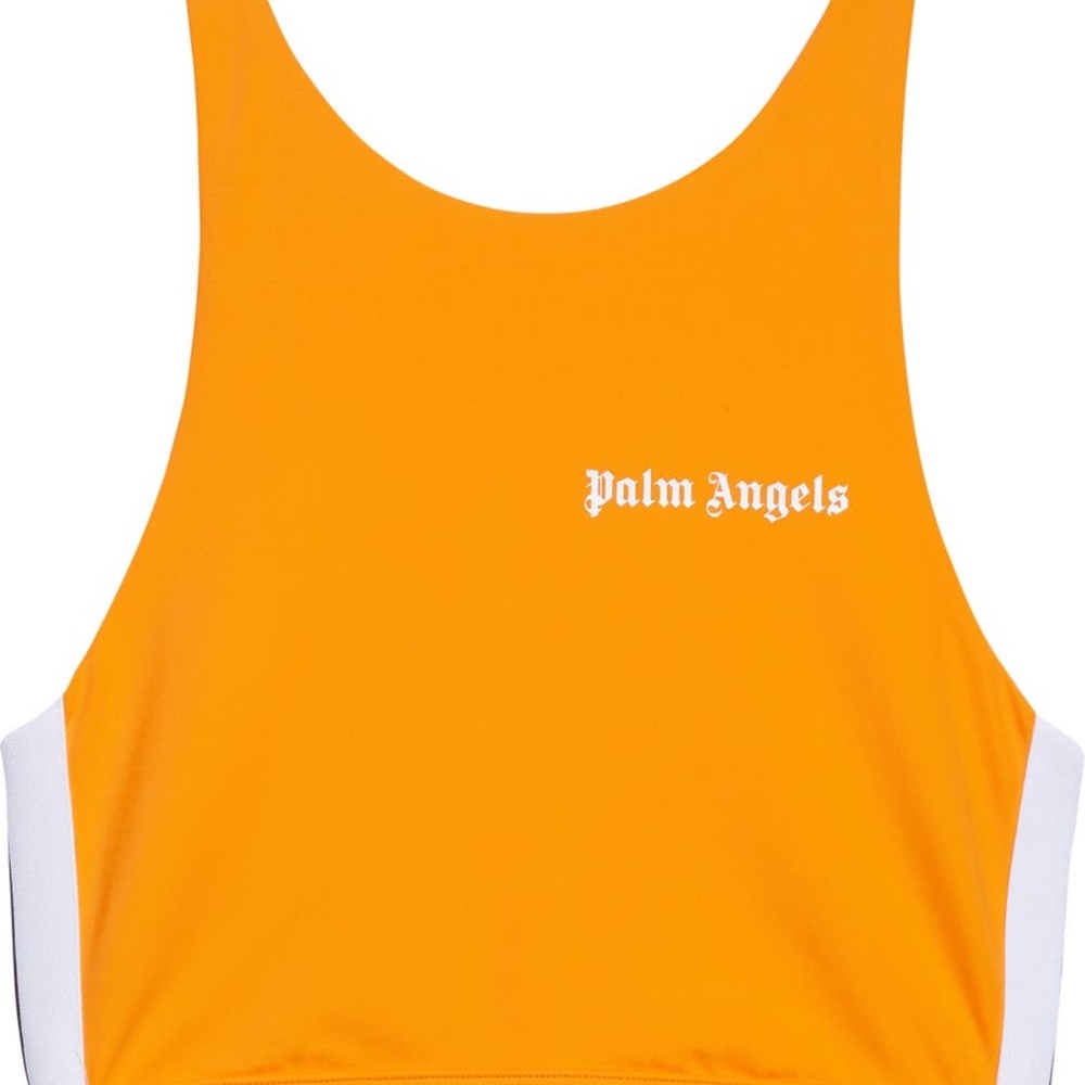 Palm Angels Logo Stripe Sports Bra
